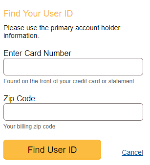 Amazon Credit Card Find User ID