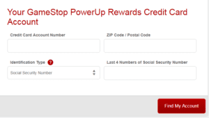 Register your Gamestop Credit Card