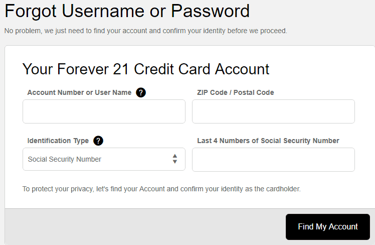 forgot password