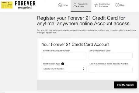 registration of credit card