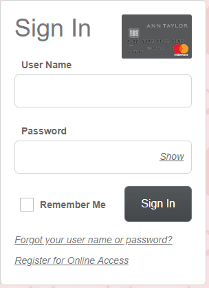 Ann Taylor Credit card login
