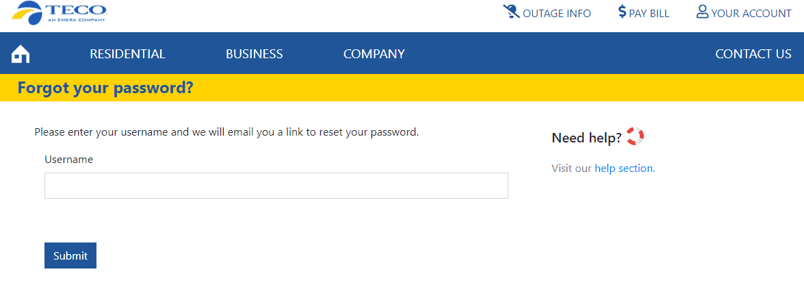 Step 3: Fill in the details for password recovery