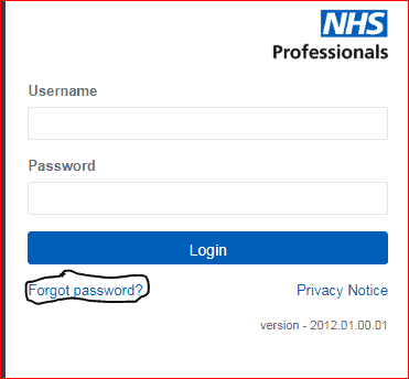 nhsp reset password