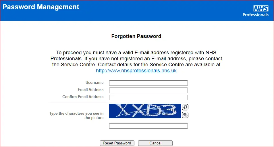nhsp reset password 2