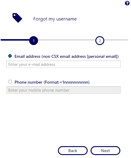 csx gateway forgot username