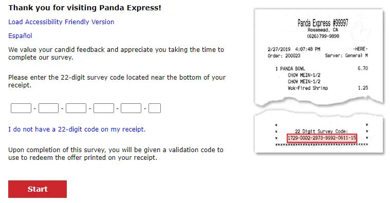 panda express feedback 