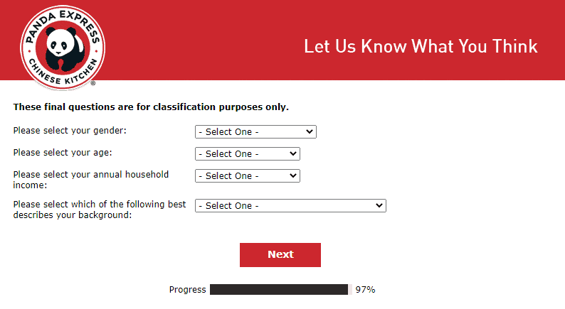 panda express feedback survey 5