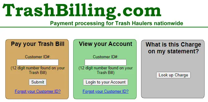 Trashbilling login